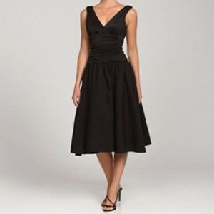 Max and Cleo V-Neck Sleeveless Black Dress